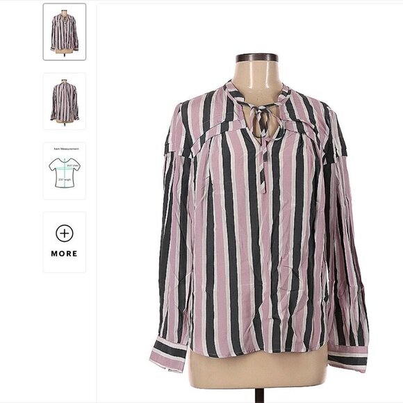 Current Air Pink & Gray Long Sleeve Blouse Size M - Picture 1 of 3